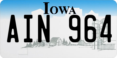 IA license plate AIN964