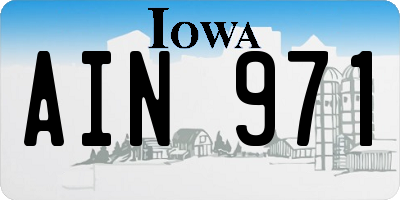 IA license plate AIN971