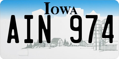 IA license plate AIN974