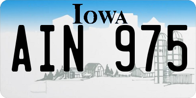 IA license plate AIN975