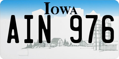 IA license plate AIN976