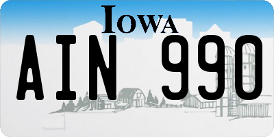IA license plate AIN990