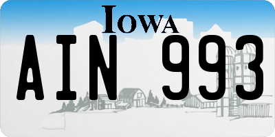 IA license plate AIN993