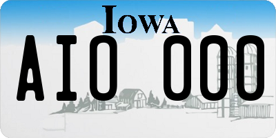 IA license plate AIO000