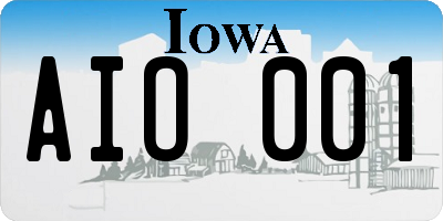 IA license plate AIO001
