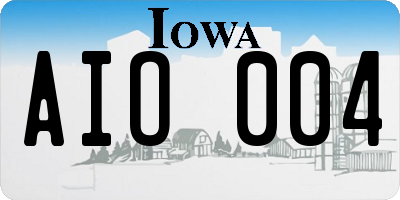 IA license plate AIO004