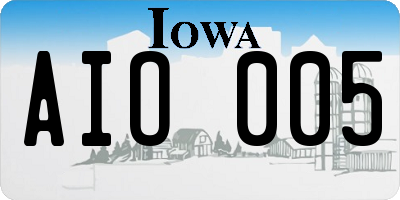IA license plate AIO005