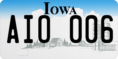 IA license plate AIO006