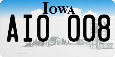 IA license plate AIO008