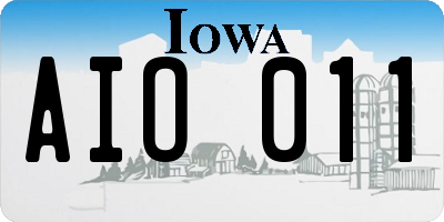 IA license plate AIO011
