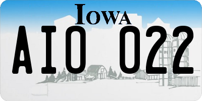 IA license plate AIO022