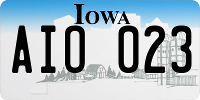 IA license plate AIO023