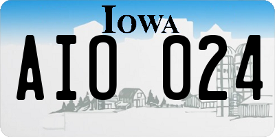 IA license plate AIO024