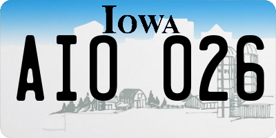 IA license plate AIO026