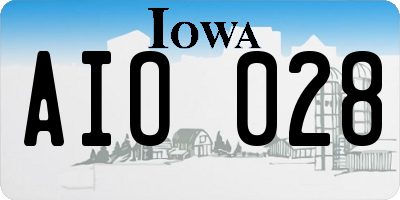 IA license plate AIO028