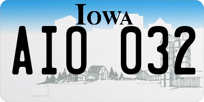 IA license plate AIO032