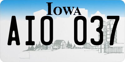 IA license plate AIO037