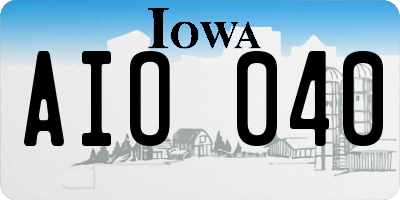 IA license plate AIO040
