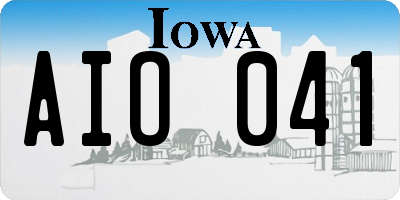 IA license plate AIO041