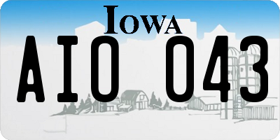 IA license plate AIO043