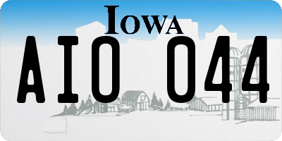 IA license plate AIO044