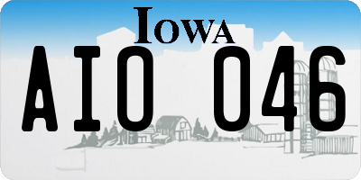 IA license plate AIO046