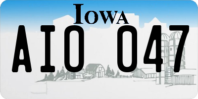 IA license plate AIO047