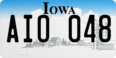 IA license plate AIO048
