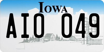 IA license plate AIO049