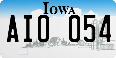 IA license plate AIO054
