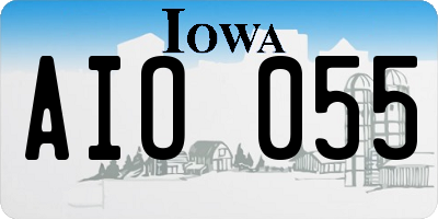 IA license plate AIO055