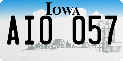 IA license plate AIO057