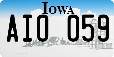 IA license plate AIO059