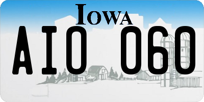 IA license plate AIO060