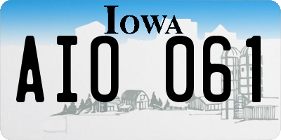 IA license plate AIO061