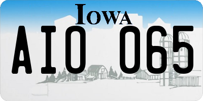 IA license plate AIO065