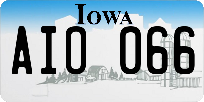 IA license plate AIO066