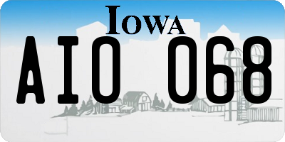 IA license plate AIO068