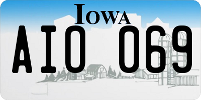 IA license plate AIO069