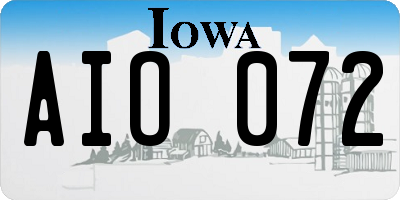 IA license plate AIO072