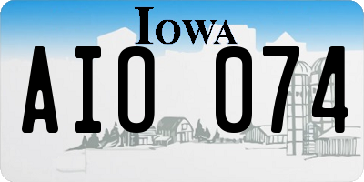 IA license plate AIO074