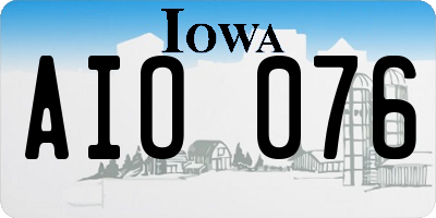 IA license plate AIO076