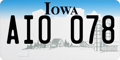 IA license plate AIO078