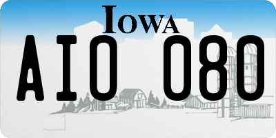 IA license plate AIO080
