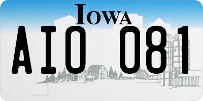 IA license plate AIO081
