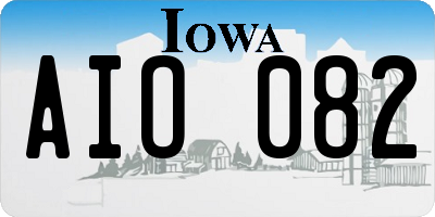IA license plate AIO082
