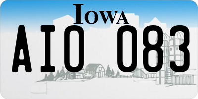 IA license plate AIO083