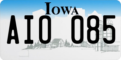 IA license plate AIO085