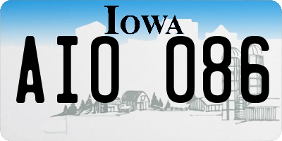 IA license plate AIO086