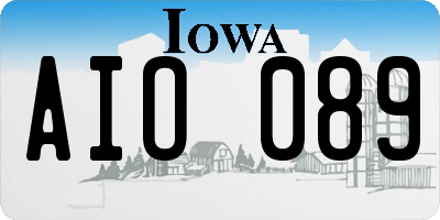 IA license plate AIO089